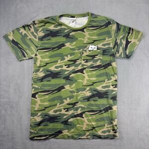 RipNdip T-Shirt Men's Medium Green Camo Short Sleeve Lord Nermal Skateboarding